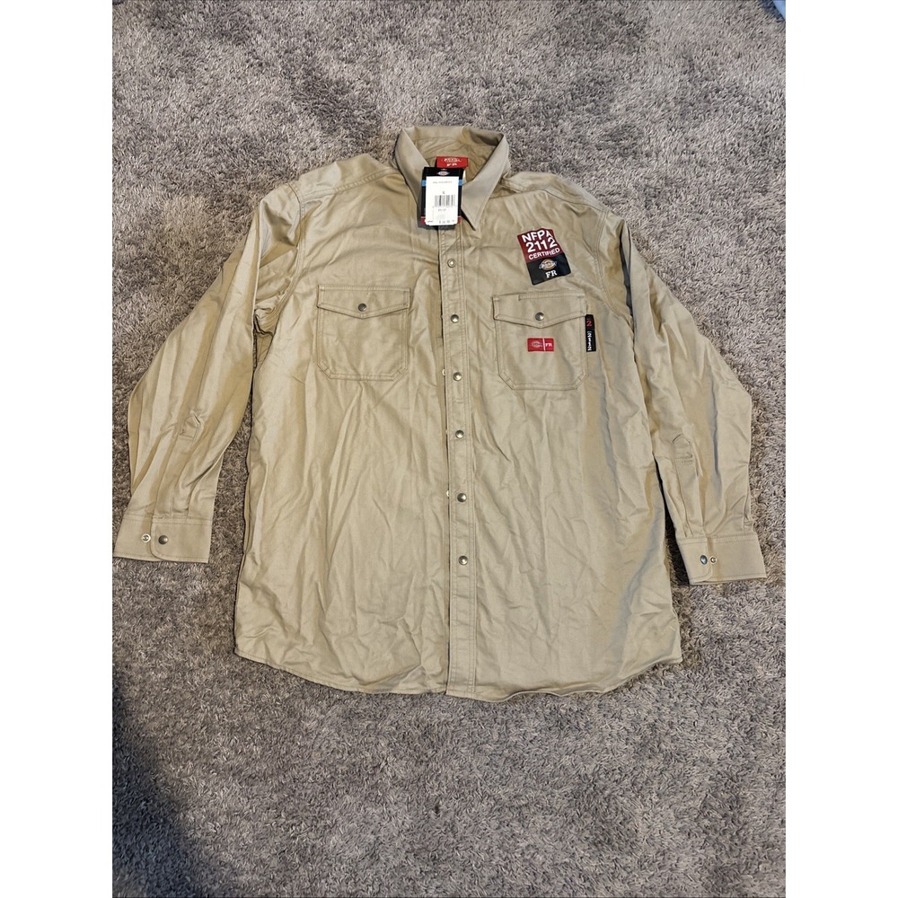 Dickies NWT FR HRC2 NFPA 2112 Shirt‎ Mens XL Twill Flame Resistant Workwear